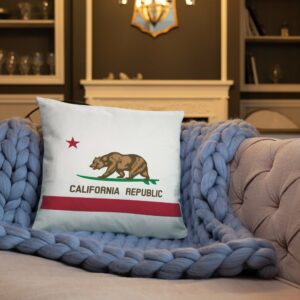 California Republic Surfing Bear State Flag Throw Pillow - Image 7
