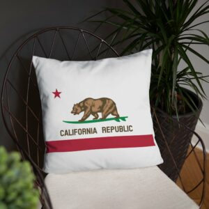 California Republic Surfing Bear State Flag Throw Pillow - Image 8