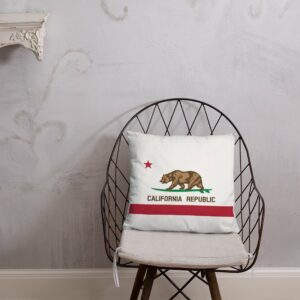 California Republic Surfing Bear State Flag Throw Pillow - Image 5