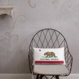California Republic Surfing Bear State Flag Throw Pillow