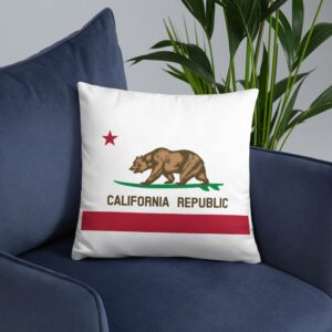 California Republic Surfing Bear State Flag Throw Pillow - Image 9