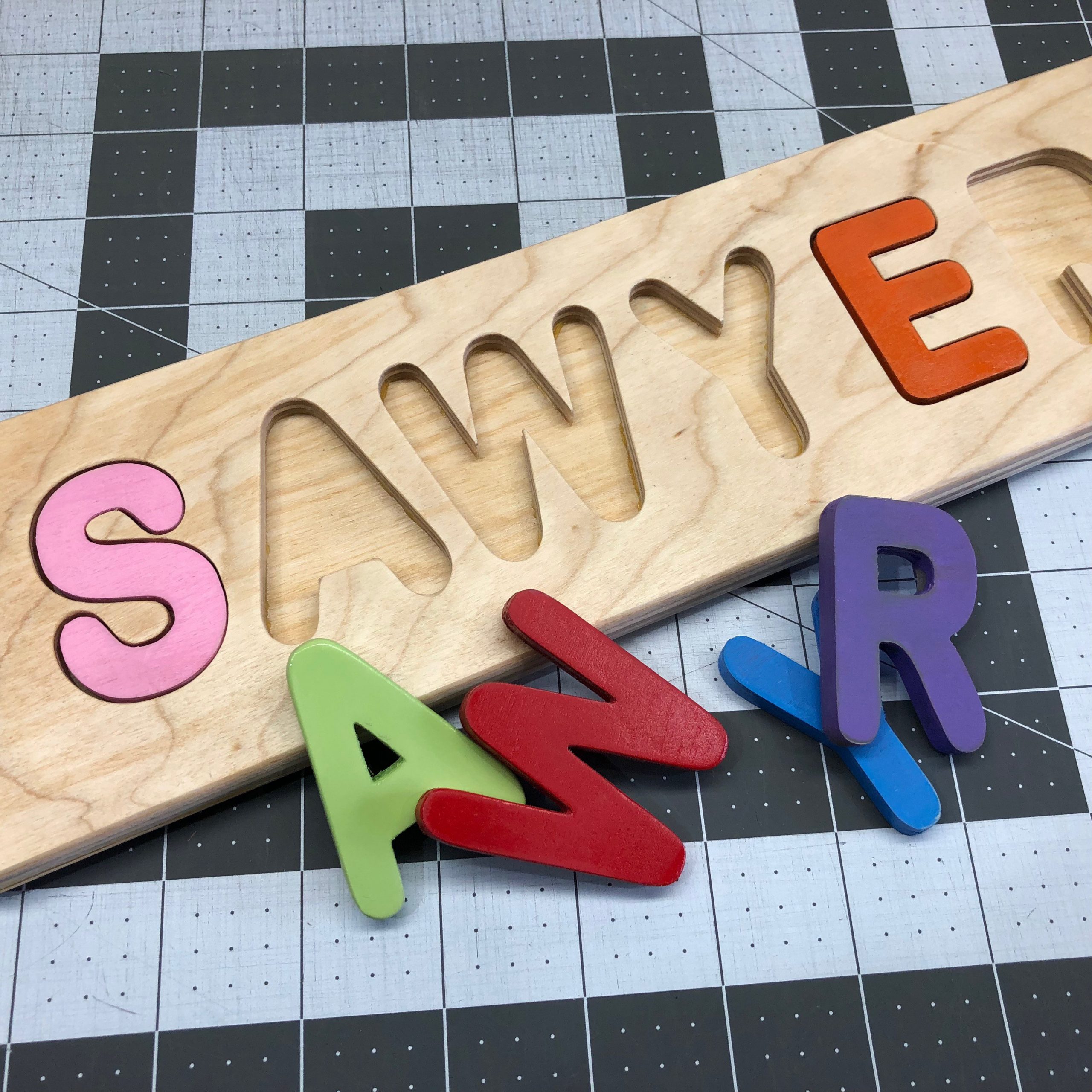 Child's Custom Personalized Wooden Carved Name Puzzle