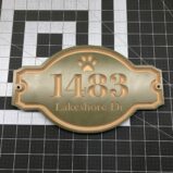 House Address Engraved Plaque 15" x 9" House Number Outdoor Sign Paw Print