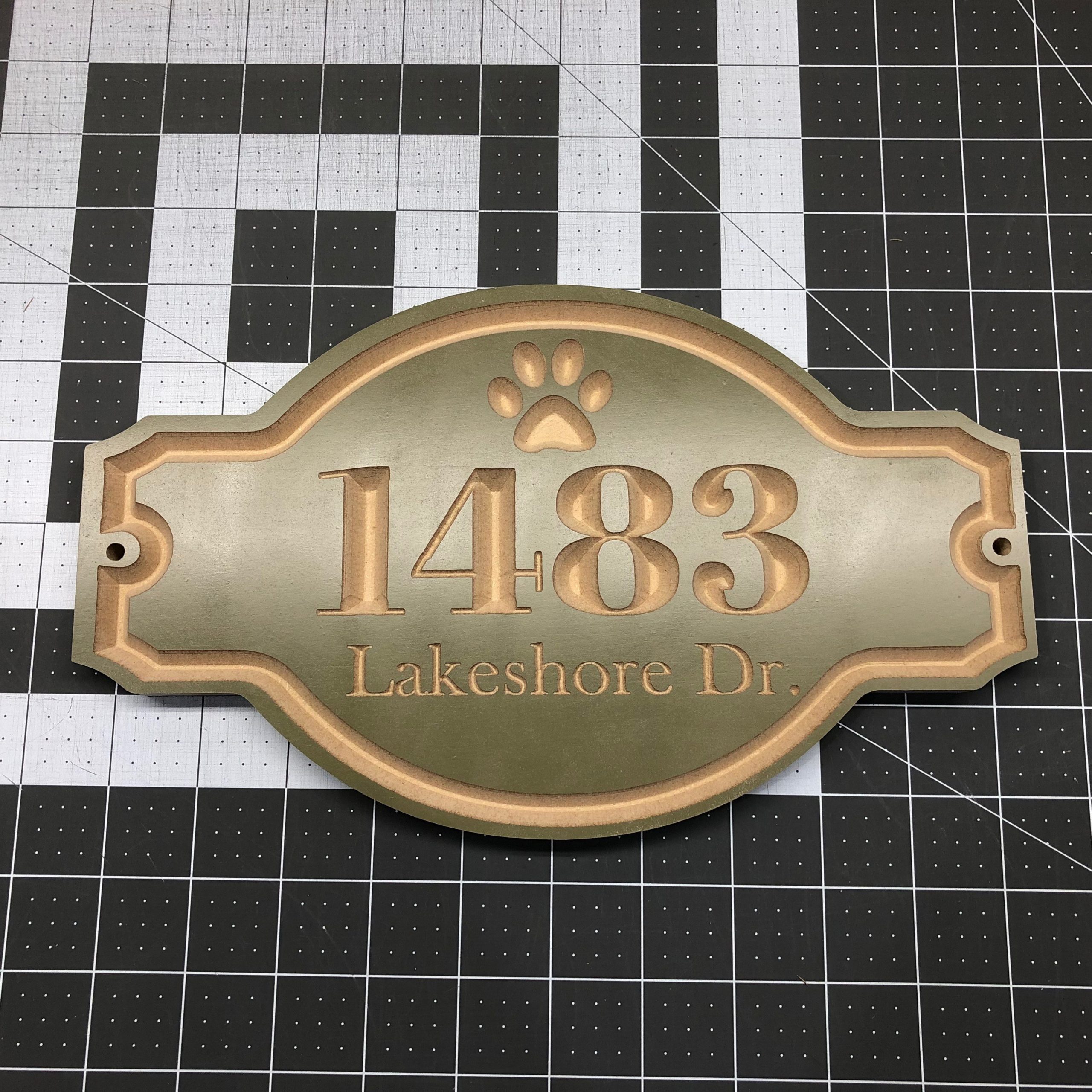 Modern Decorative Dog Puppy Contemporary Property Number Door House Sign Plaque with Dog DECA5-28B-S-C-D1
