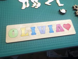 Child's Custom Personalized Wooden Carved Name Puzzle