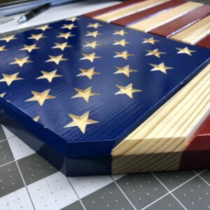 Wooden Baseball Home Plate American Flag