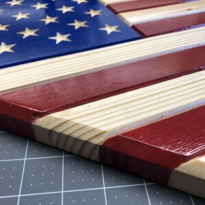 Wooden Baseball Home Plate American Flag