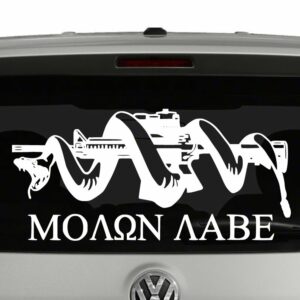 Molon Labe Snake AR15 Patriotic Vinyl Decal Sticker