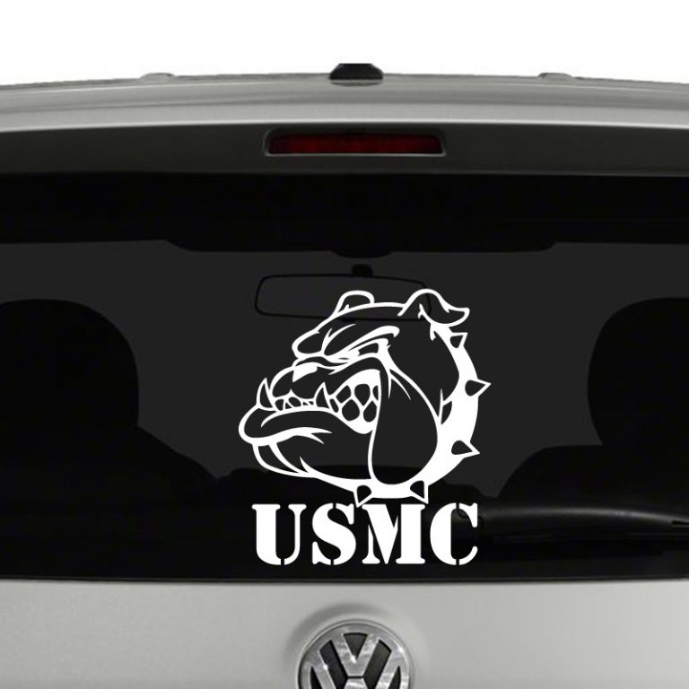 USMC Marines Bulldog Face Vinyl Decal Sticker