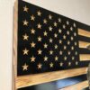 Wooden Carved American Flag Black and Natural Gloss - Image 2