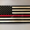 Wooden American Thin Red Line Flag