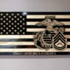 Wooden Carved American Flag Marine Corps EGA Rank Insignia
