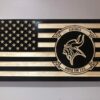 Wooden Carved American Flag Marine Corps EGA Rank Insignia