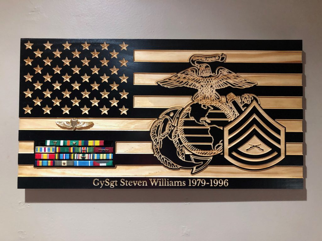 Wooden Carved American Flag Marine Corps EGA Rank Insignia • Cosmic ...