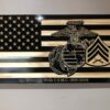 Wooden Carved American Flag Marine Corps EGA Rank Insignia