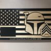 Wooden Carved American Flag Marine Corps EGA Rank Insignia