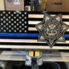 Wooden Carved American Flag Black and Natural Gloss - Image 6