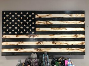 Wooden Rustic American Flag