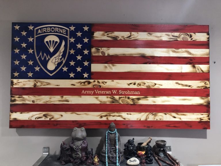 Wooden Rustic American Flag