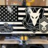 Wooden Carved American Military Flag Black and Natural Gloss 30" x 16" - Image 3