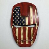 Wooden American Flag Ironman Helmet