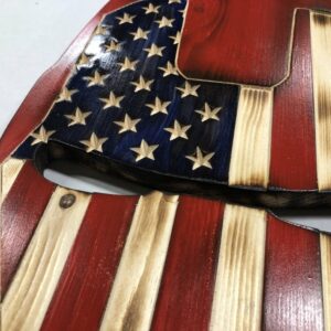 Wooden American Flag Ironman Helmet