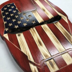 Wooden American Flag Ironman Helmet