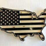 Wooden Carved United States Shaped Flag