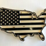 Wooden Carved United States Shaped Flag