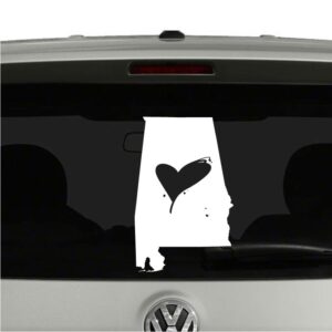 Love Alabama State Heart Vinyl Decal Sticker