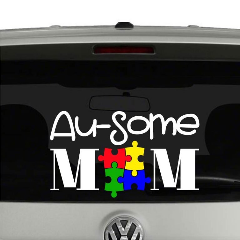 Autism Au-Some Mom Awesome Autism Mom Vinyl Decal Sticker