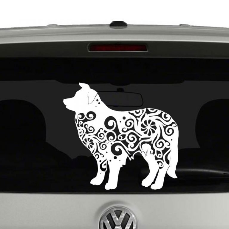 Border Collie Lovers Mandala Puppy Vinyl Decal Sticker