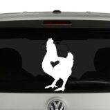 Chicken Lovers Chicken with Heart Vinyl Decal Sticker