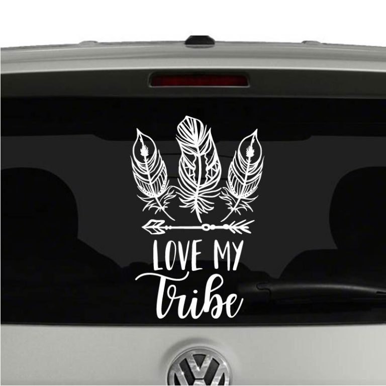 Love My Tribe Boho Family Feathers Arrows Vinyl Decal Sticker