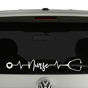 Nurse Life Heartbeat Stethoscope Heart Love Vinyl Decal Sticker