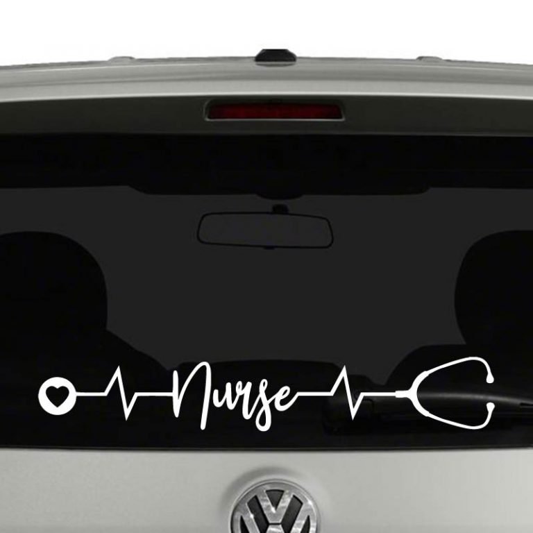 Nurse Life Heartbeat Stethoscope Heart Love Vinyl Decal Sticker