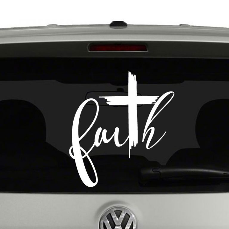 Faith Wooden Cross Christian Vinyl Decal Sticker