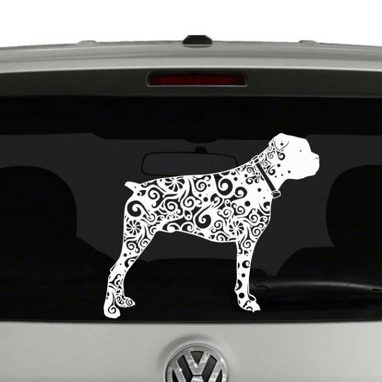 Boxer Dog Lovers Mandala Puppy Vinyl Decal Sticker