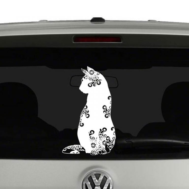 Cat Lovers Sitting Cat Mandala Kitten Vinyl Decal Sticker