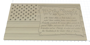 Wooden Carved American Flag We The People of the United States