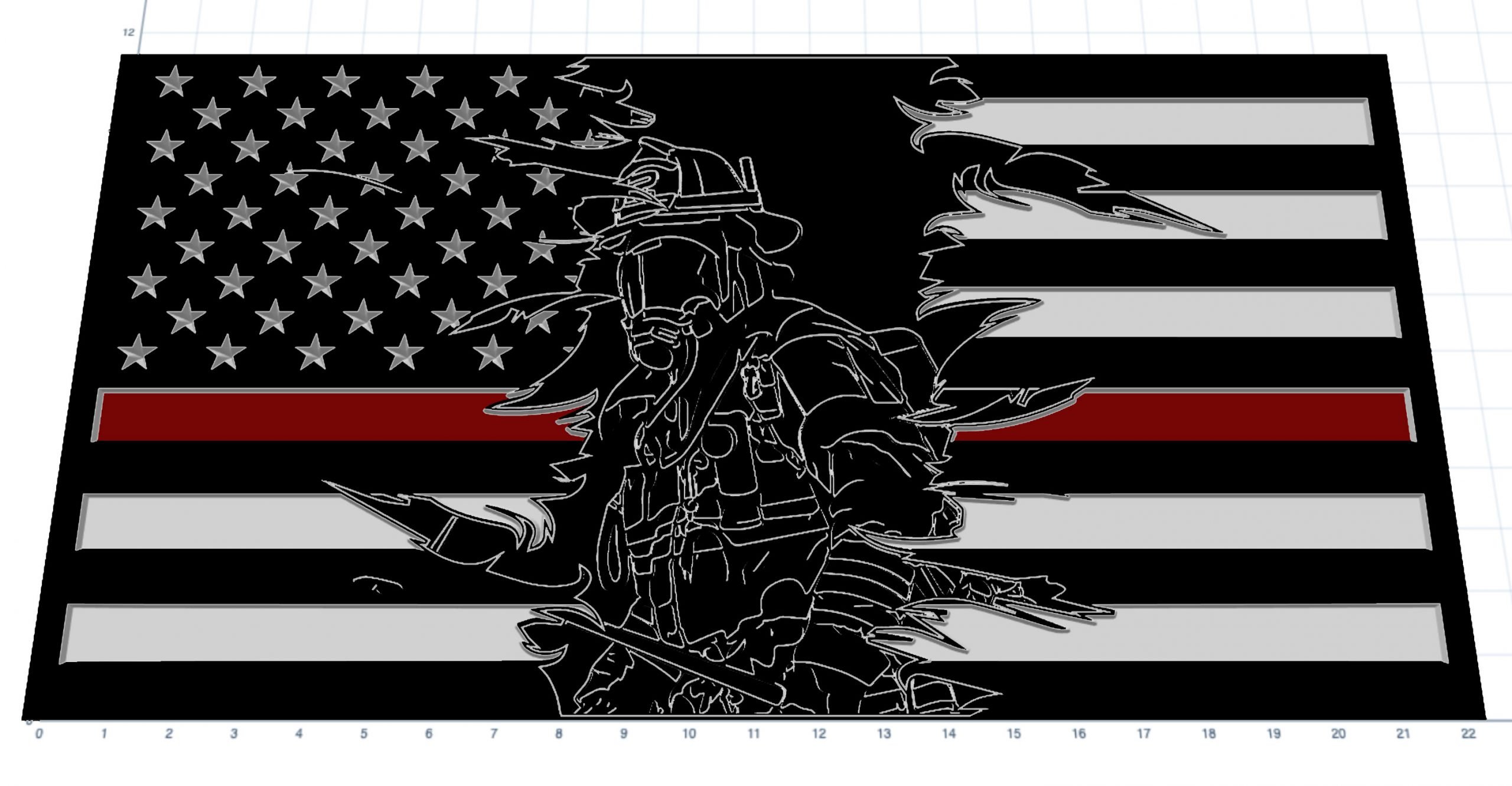 Firefighter Prayer Flag, Fire Flag, Thin Red Line, Fireman Flag, Wood ...