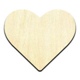 Heart - Laser Cut Out Unfinished Wood Shape Craft Supply