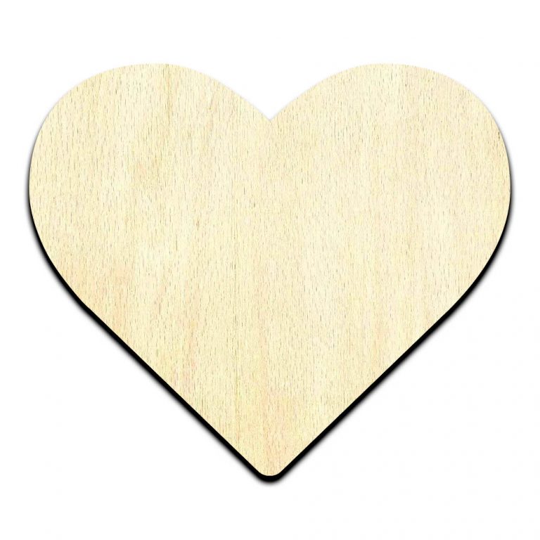 Heart - Laser Cut Out Unfinished Wood Shape Craft Supply