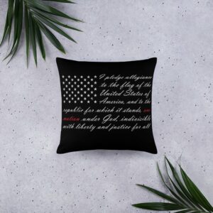 One Nation Pledge of Allegiance American Flag Basic Pillow