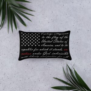 One Nation Pledge of Allegiance American Flag Basic Pillow - Image 3