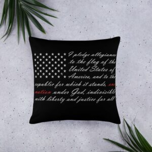 One Nation Pledge of Allegiance American Flag Basic Pillow - Image 5