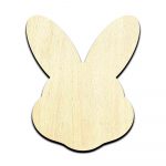 Bunny Head Easter - Laser Cut Out Unfinished Wood Shape Craft Supply