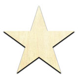 Star - Laser Cut Out Unfinished Wood Shape Craft Supply