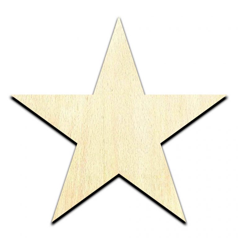 Star - Laser Cut Out Unfinished Wood Shape Craft Supply