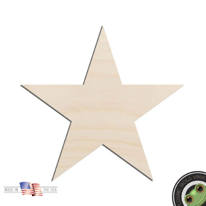 Star - Laser Cut Out Unfinished Wood Shape Craft Supply